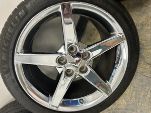 Used OEM Chevy Corvette 19" Light Alloy 5 Spoke Wheel Rims REAR ( 2 )-ALYGK016U - Picture 1 of 8