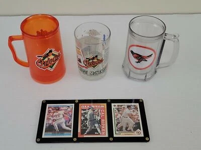 Cal Ripken Jr. Baltimore Orioles Lot Of 4 Baseball Cards , Glass / Plastic Mug - Image 1 of 4