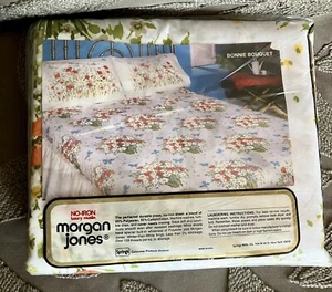 VTG Morgan Jones Spring Mills Queen Flat Luxury Muslin Bed Sheet Bonny Bouquet - Picture 1 of 6