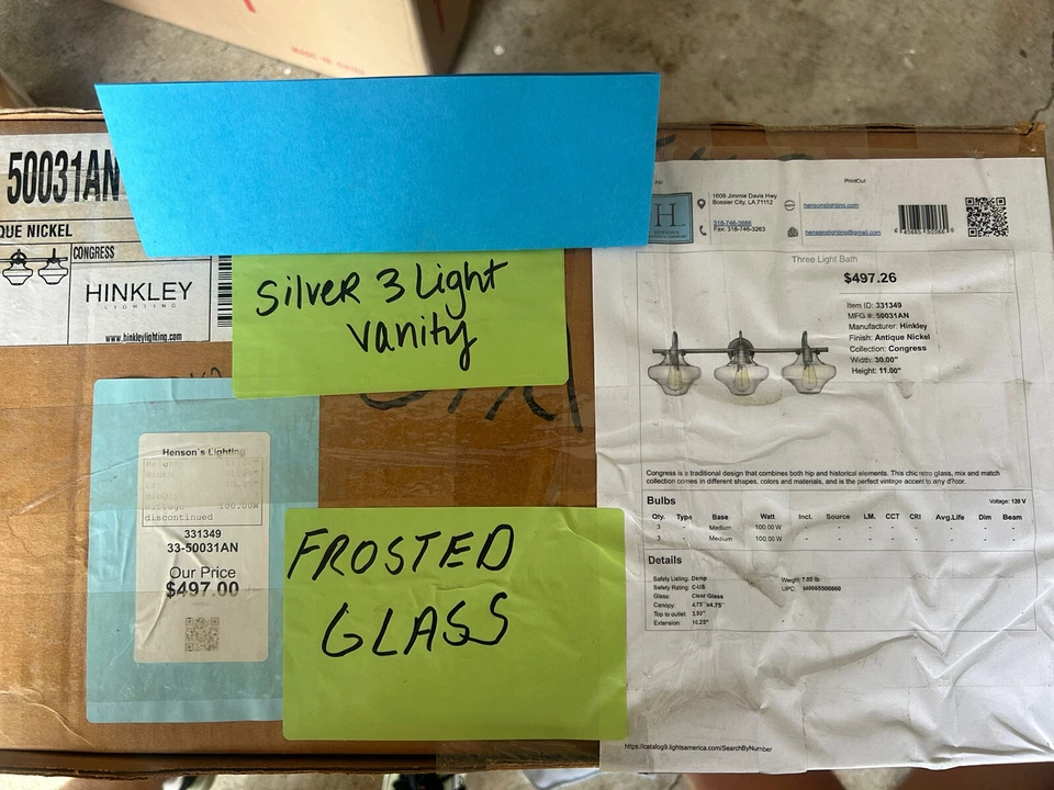 Hinkley Lighting 50031AN Congreso Baño Tocador Luz Cromo Foto 1 de 1