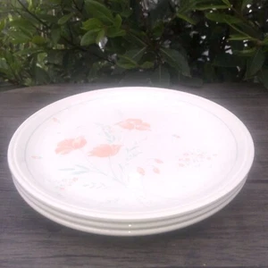 Bilton's England Hand Painted Pink Poppy Ironstone Dinner Platesx4, 9.8” - Picture 1 of 6