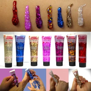 Holografisches klobiges Gesicht Körper Glitzer Gel Festival Kunst Make-up Kosmetik Festival - Bild 1 von 8