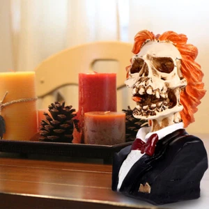 Horrible Gentleman Skull Resin Skull Head Creative Handicraft Resin Skull Craft - Picture 1 of 12