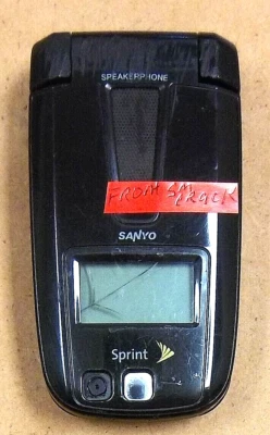 Sanyo SCP-3200 - Midnight Black ( Sprint ) Rare Flip Phone - Works / No Batt - Image 1 of 3