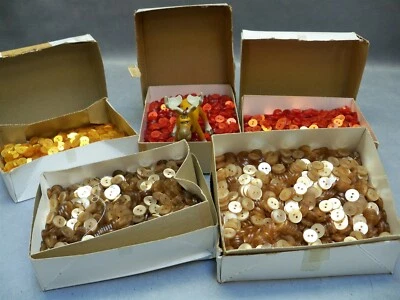 15MM BUTTON Lot Vegas Gold Yellow Glowing Burnt Orange 7500+ buttons - Image 1 of 4