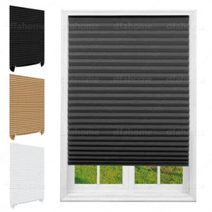 Self-Adhesive Adjustable Pleated Blinds Blackout Bathroom Curtains Windows Shade - Picture 1 of 45