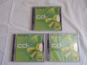 Sony CD-R 80 CDQ80ND Recordable Blank CDR Disc 80min / 700MB Sealed x3 - Afbeelding 1 van 24