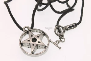 Alchemy Gothic The Great Pentagram Necklace N195 Goth Pewter 1990s Pentacle - Picture 1 of 5