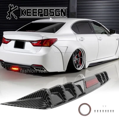 Диффузор-разветвитель для заднего бампера Lexus GS350 GS300 светодиодный стоп-сигнал из углеродного волокна - Изображение 1 из 4