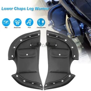 2x Black Lowers Chaps Leg Wind Windshield Cover Fit For Indian Chief Dark Horse - Imagen 1 de 23