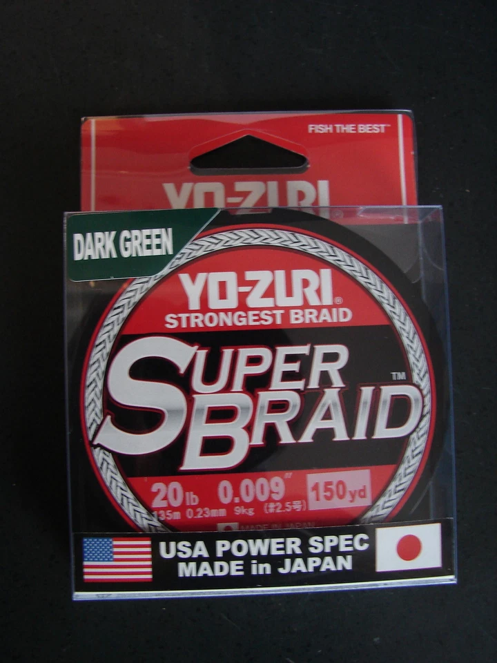 YO-ZURI SUPERBRAID Dark Green Fishing Line 20lb 150yd R1258-DG Super Braid - Image 1 of 1