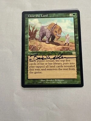 MTG Clear the Land Artist Proof and Signature Signed Williams - Image 1 of 2
