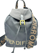 "Rare!" FENDI  Roma  Nylon Backpack  Balck  Authentic "Made in ITALY"