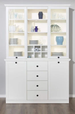Buffet Schrank Buffetschrank in weiß Landhaus Vitrine Anrichte 120x194 cm Baxter - Bild 1 von 4