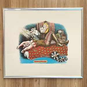 THE NIGHTMARE Vintage signierter Robert Crumb Serigraphdruck limitiert/250 Fuseli Parodie - Bild 1 von 12