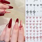 White Red Black Diamond Bow Nail Stickers Bow Nail Decorations  Girls