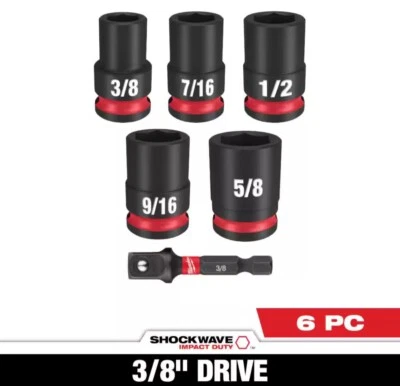Milwaukee 49-66-7035 SHOCKWAVE 3/8" Impact Duty Drive SAE Socket Set - 6 PC - Image 1 of 3