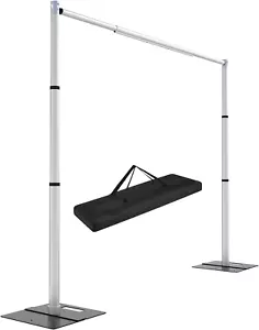 Pipe and Drape Backdrop Stand Kit, 8Ftx10Ft Heavy Duty Backdrop Stand, Adjustabl - Picture 1 of 12
