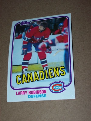 1981 Topps NHL Hockey Hall of Famer Larry Robinson card #31 NM-MT, pack fresh - Image 1 of 2