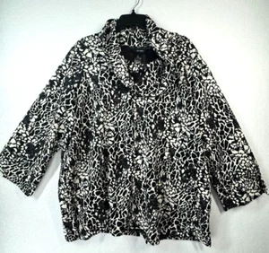 Ali Miles Top Womens Size 2XL Black Cream Cowl Neck Sweater Boho Chic Artsy NWT - Picture 1 of 10