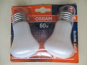 2 x OSRAM SUPERLUX KRYPTON SUPER E SIL 60W E27 SOFT WHITE OPAL Pilzform DIMMBAR - Bild 1 von 6