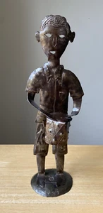 JONAS SOULOUQUE 12.75" Metal Drummer Sculpture - Haitian Folk Art - VGUC - Picture 1 of 6