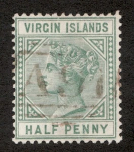 1883-84 Virgin Islands Sc #13 - Half Penny, Queen Victoria - Used stamp Cv$17.50 - Picture 1 of 1