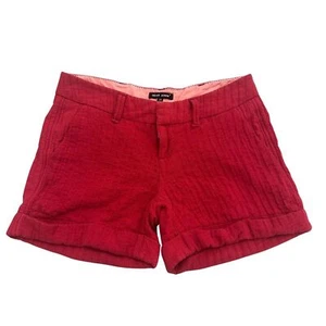 Dear John Denim Red 100% Cotton Shorts Size 25 - Picture 1 of 8