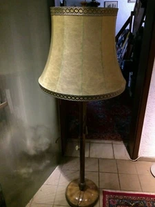 Stehlampe Nussbaum 1950er Jahre 2 flammig  - Bild 1 von 5