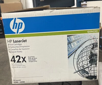 42X Cartucho de tóner negro alto rendimiento HP LaserJet 4240 4250 4350 Q5942X bolsa de sellado Foto 1 de 3