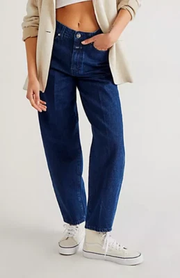 NUEVOS JEANS CERRADOS LAVADO OSCURO FAYNA PIERNA RELAJADA CANDIANI DENIM FREE PEOPLE TALLA 33 Foto 1 de 4