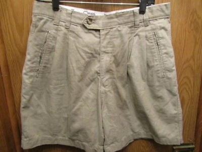 MENS CATALINA PLEATED GRIP WAIST 100% COTTON PUTTY GOLF SHORTS SIZE 34 - Image 1 of 4