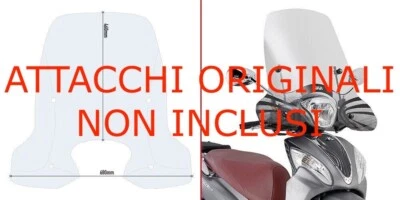 Parabrezza 46x68 da Montare su Attacchi ORIGINALI Kymco People One 125 2013-2022 - Immagine 1 di 3