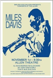 Miles Davis Framed Concert Poster, Allen Theater Cleveland - Picture 1 of 2