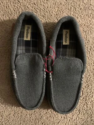 Новый с Ярлыками Dearfoams уютный комфорт мужской Herringbone мокасины тапочки размер маленький 7-8 - Изображение 1 из 2