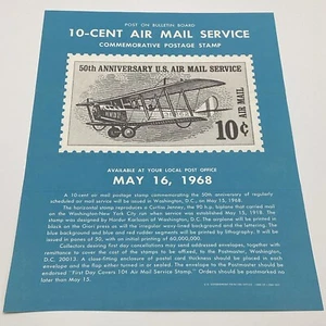 1968 10¢ Air Mail Service 50th Anniversary Commemorative Postage Stamp FDC Ad. - Picture 1 of 4