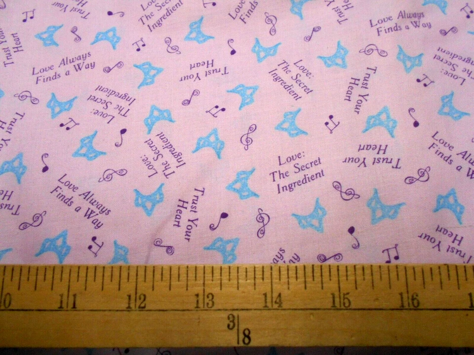1 yard Thomas Kinkade Disney Trust Your Heart Lavender Fabric - Image 1 of 1
