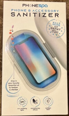 NEW Tzumi PhoneSpa Phone & Accessory Sanitizer With Aromatherapy Diffuser - Image 1 of 2