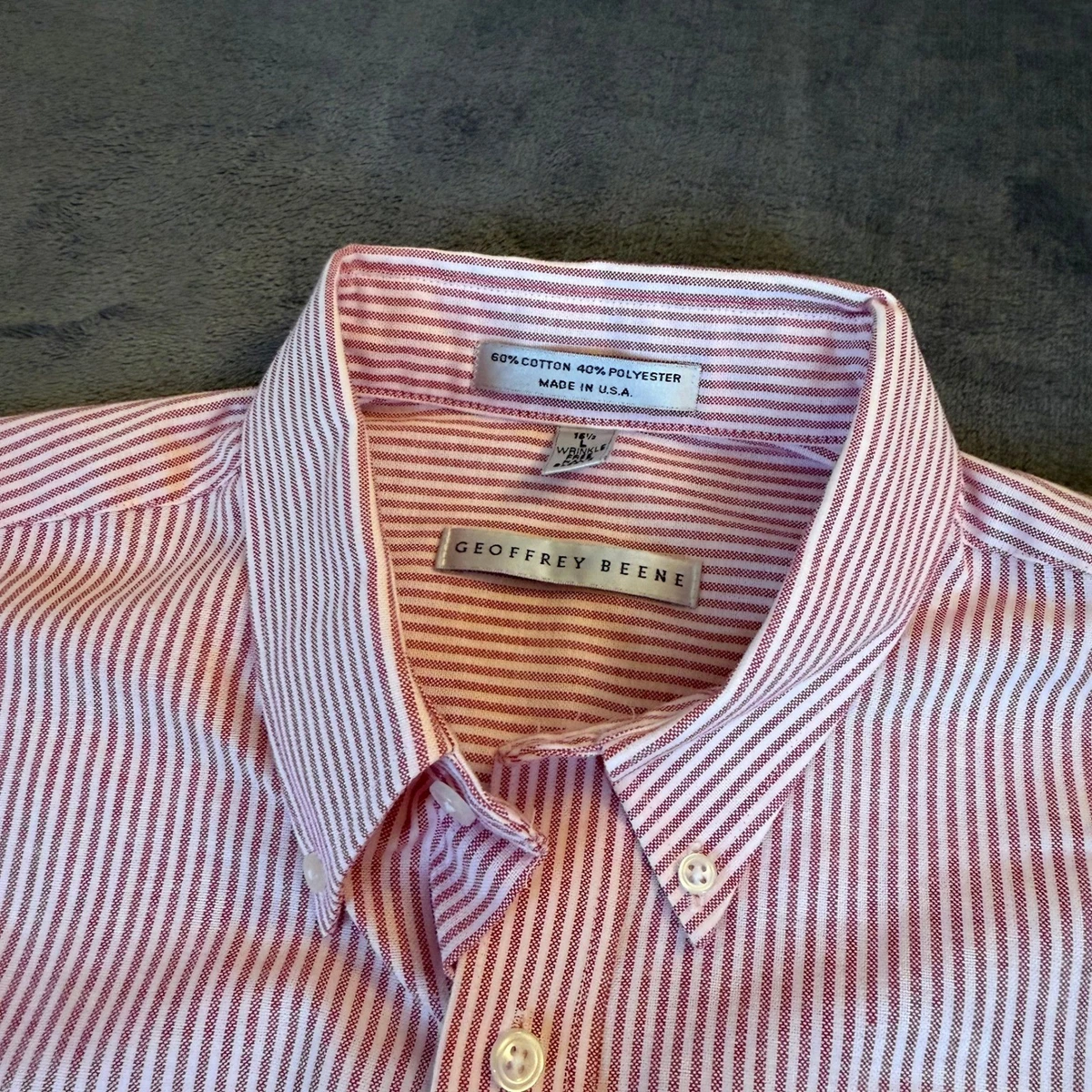 Geoffrey Beene Men's Slim Fit Easy Care Short Sleeve Button-Down Shirt - View #9