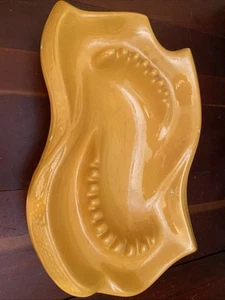 Atomic Ashtray Ceramic Yellow Large Party Ashtray Vtg MCM Multiple Chips - Picture 1 of 24