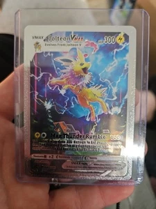 Jolteon Vmax Silver Foil Fan Art Vinyl Textured Collector Pokemon Display Card - Picture 1 of 5