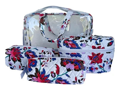 Bolsa organizadora de cosméticos Vineyard Floral 4 piezas Vera Bradley NUEVA sellada Foto 1 de 4