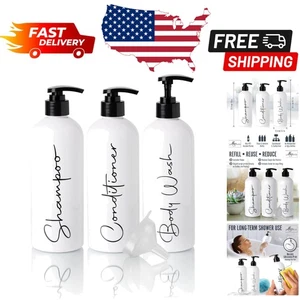 Set di 3 eleganti bottiglie ricaricabili Alora 32 oz - perfette per casa e noleggio - Foto 1 di 11