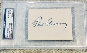 Paul Waner Pittsburgh Pirates Signed Cut Bold Autograph Died 1965 PSA/DNA Rare - Picture 1 of 2