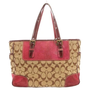 [Excellent+] Coach 1443 Bordeaux Brown Suede Leather Monogram Tote Shoulder Bag - Picture 1 of 9