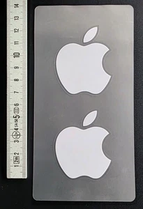 Apple Logo Aufkleber 2er-Set weiß - ca. 60mm Höhe und 50mm Breite - Bild 1 von 1