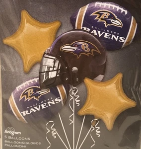Baltimore Ravens Puerta Trasera Fiesta de Cumpleaños Globos Juego de 5 Globos Grandes de Lámina - Imagen 1 de 3