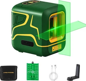 APEXFORGE X1C Cross Line Laser Level, with Rechargeable Battery, 100ft Green Bea - Foto 1 di 8