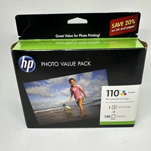 Cartucho de tinta personalizado HP 110 tricolor y papel foto valor paquete caducado 2013 - Imagen 1 de 10