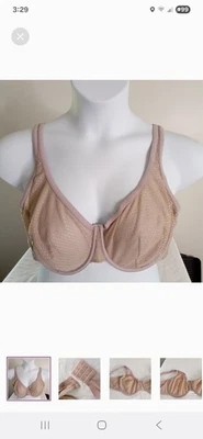ThirdLove Modern Mesh Scoop Bra Unlined Lace Nude Sheer Underwired Soft Cup 42D - Image 1 of 4